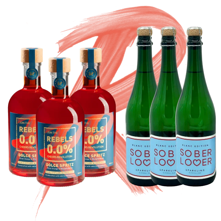 REBELS 0.0% ITALIAN SPRITZ - CELEBRATION SET (alcohol-free) with Sober Lover Sparkling
