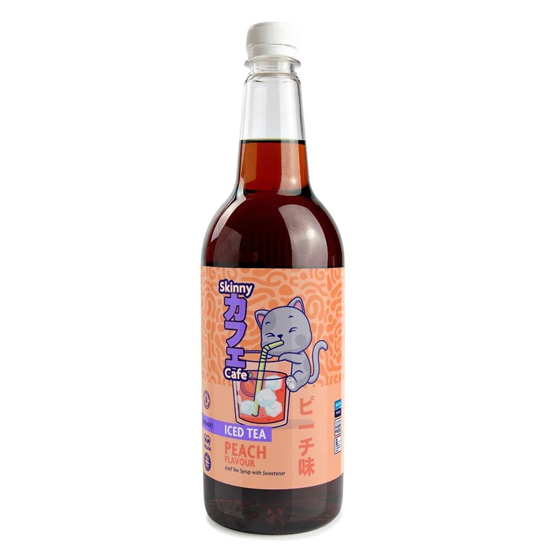 Skinny Caffe Pfirsichgeschmack Zuckerfreier Eisteesirup - 1 Liter