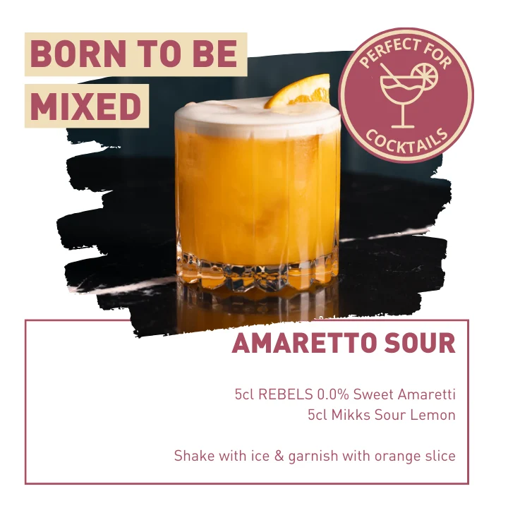 REBELS 0.0% AMARETTO SOUR - Perfect Cocktail Set (alcohol-free)