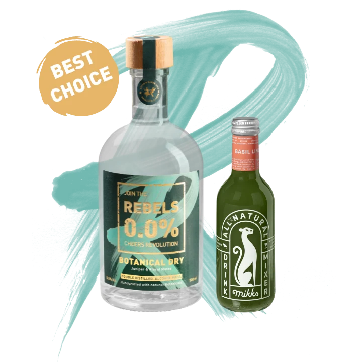 REBELS 0.0% GIN BASIL SMASH - Perfect Cocktail Set (alcohol-free)