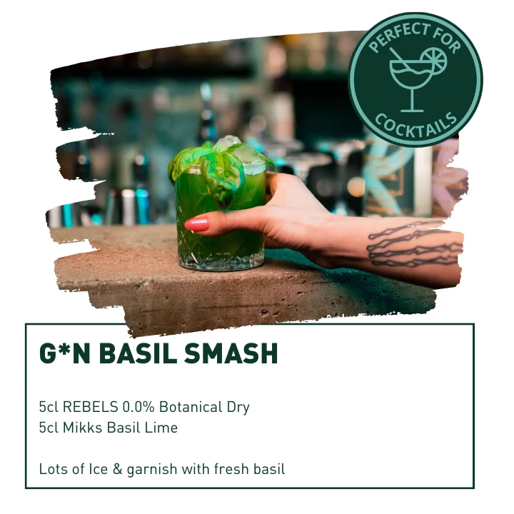 REBELS 0.0% GIN BASIL SMASH - Perfect Cocktail Set (alcohol-free)