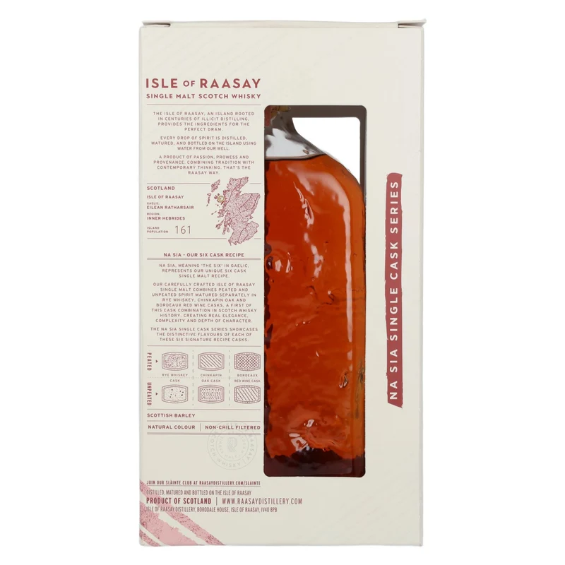 Isle of RAASAY Na Sia Single Cask Series Bordeaux Red Wine Peated Single Malt 60% Vol. 0,7l in Geschenkbox