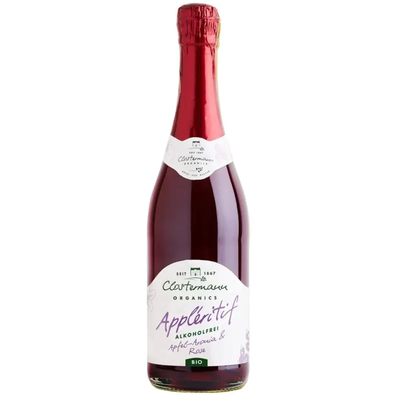 Clostermann - Appléritif Apfel-Aronia & Rose feinherb - alkoholfreie Alternative zu Sekt