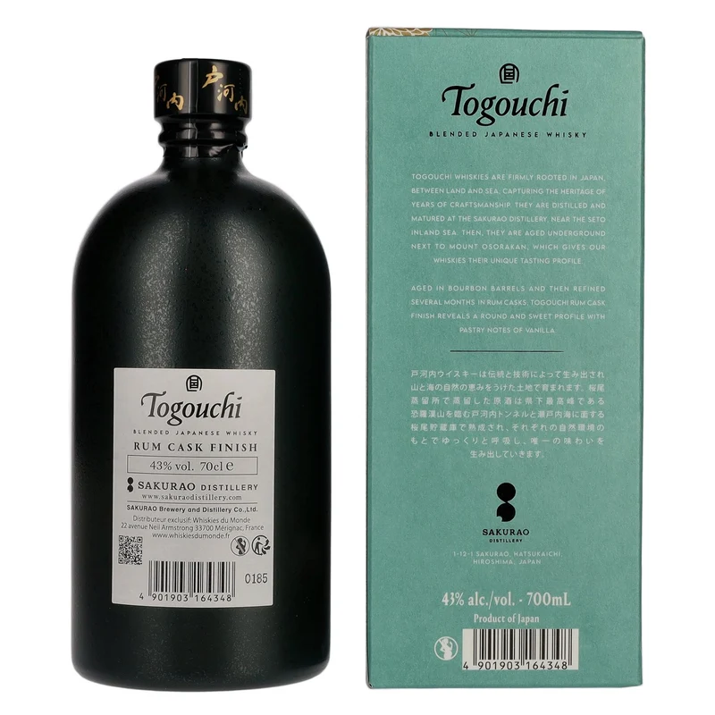 Togouchi Japanese Blended Whisky Rum Cask Finish 43% Vol. 0,7l in Geschenkbox