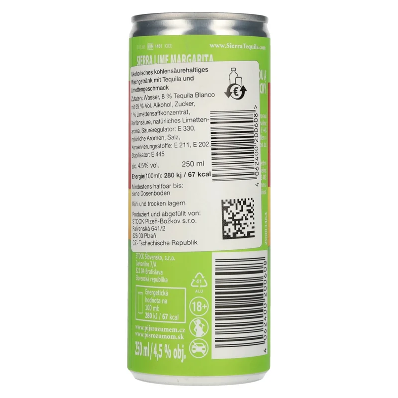 Sierra Lime Margarita 4,5% Vol. 12x0,25l Dosen Pfand