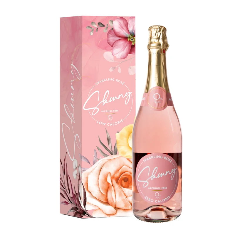 Skinny Sparkling Rose Prosecco, alkoholfrei, mit Geschenkbox – 75 cl