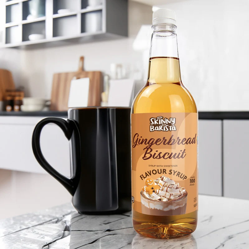 Skinny Barista Lebkuchen-Sirup – Kalorienfreier, zuckerfreier Skinny Coffee – 1 Liter