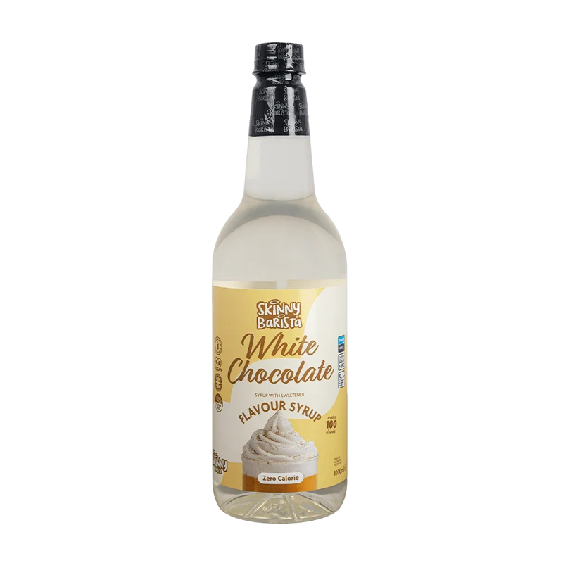 Skinny Barista Sirup mit weißem Schokoladengeschmack – Kalorienfreier, zuckerfreier Skinny Coffee – 1 Liter