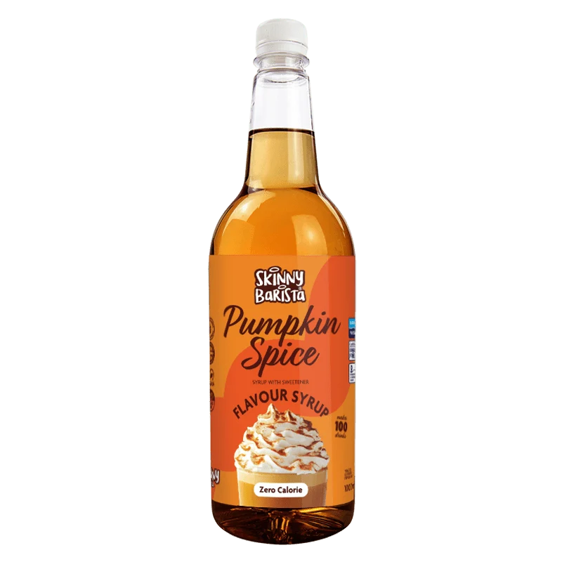 Skinny Barista Kürbisgewürz-Sirup – Kalorienfreier, zuckerfreier Skinny Coffee – 1 Liter