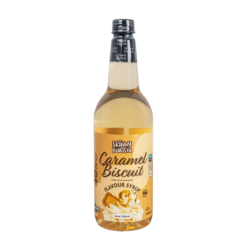 Skinny Barista Karamellkeks-Sirup – Kalorienfreier, zuckerfreier Skinny Coffee – 1 Liter