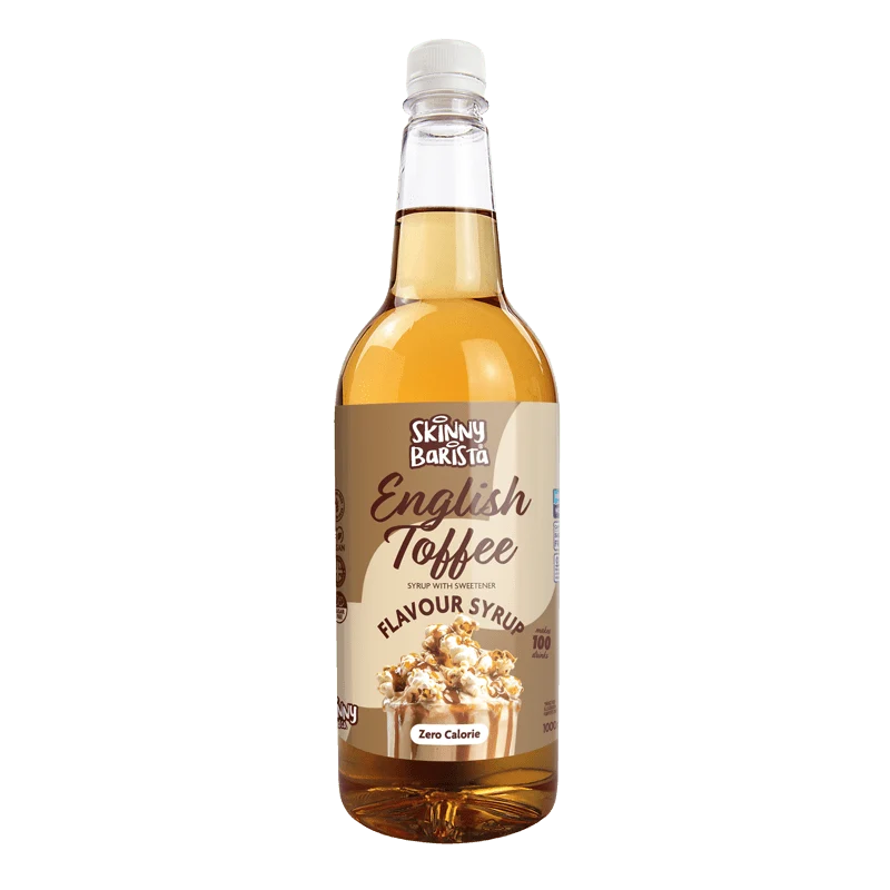 Skinny Barista Sirup mit englischem Toffee-Geschmack – Kalorienfreier, zuckerfreier Skinny Coffee – 1 Liter