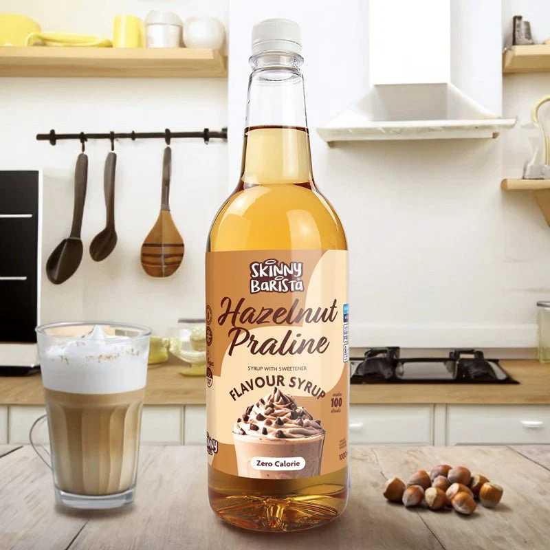 Skinny Barista Haselnuss-Sirup – Kalorienfreier, zuckerfreier Skinny Coffee – 1 Liter