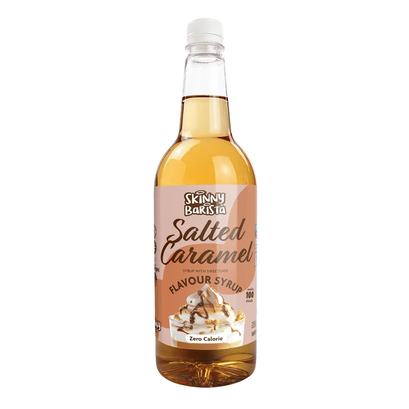 Skinny Barista Sirup mit gesalzenem Karamellgeschmack – Kalorienfreier, zuckerfreier Skinny Coffee – 1 Liter