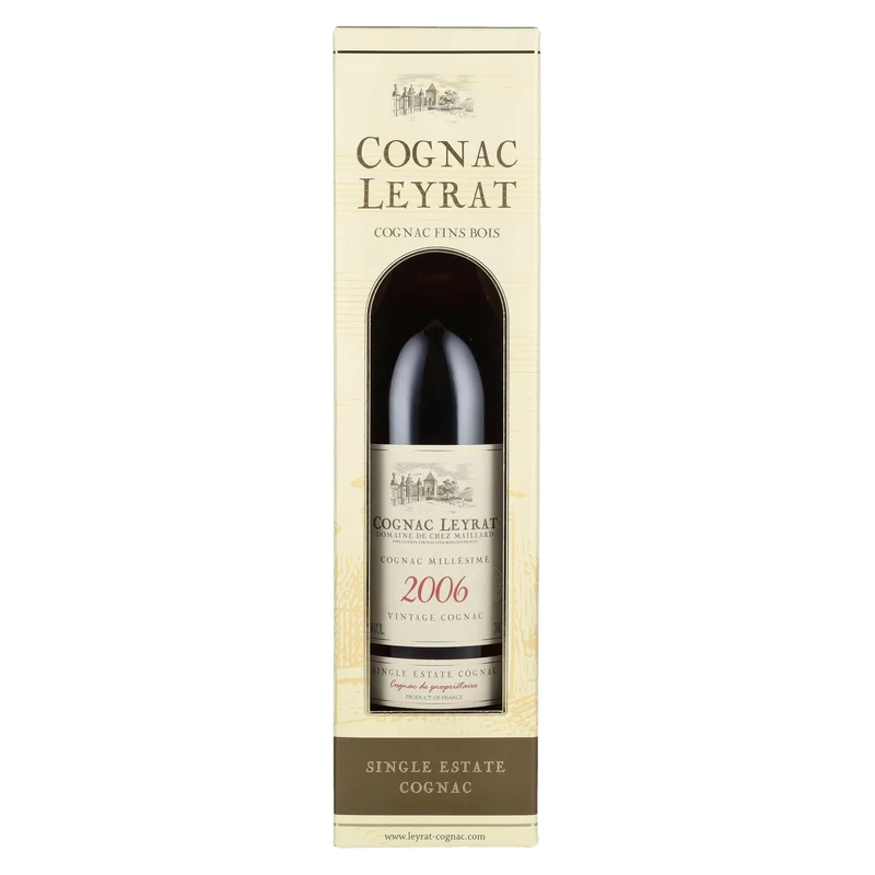 Cognac Leyrat Single Estate Cognac Vintage 2006 44% Vol. 0,7l in Geschenkbox