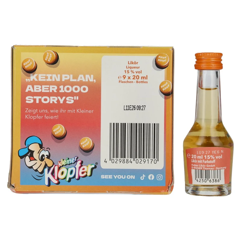Kleiner Klopfer Eistee Peach 15% Vol. 9x0,02l