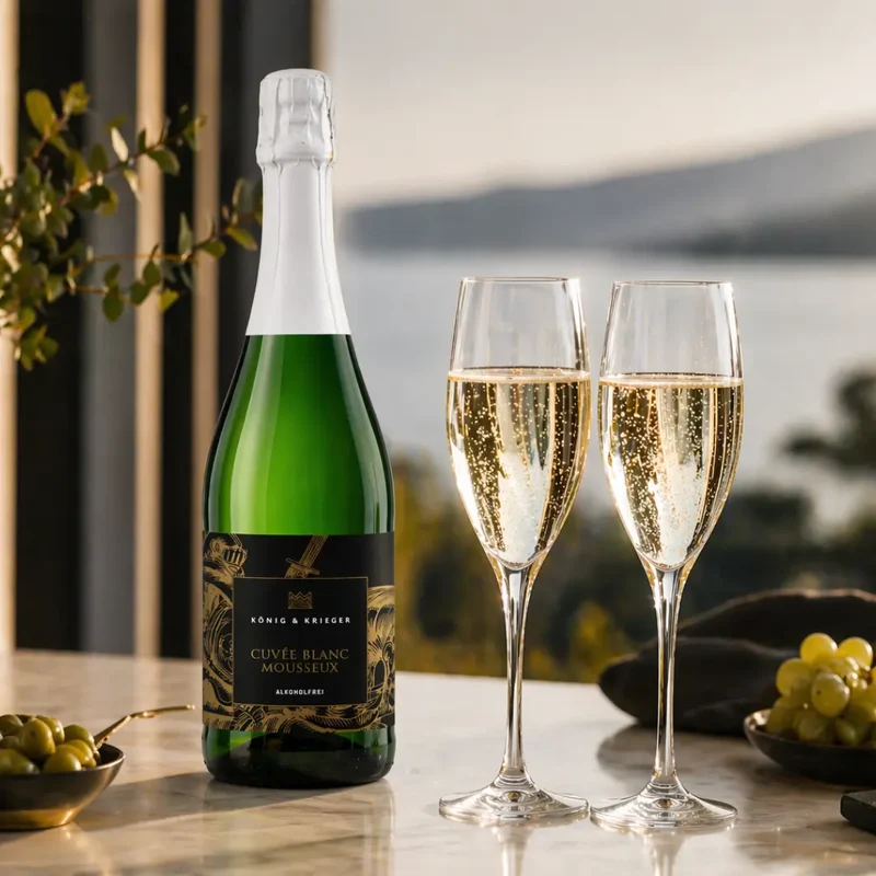 König & Krieger - Cuvée Blanc Mousseux - alkoholfreie Alternative zu Sekt