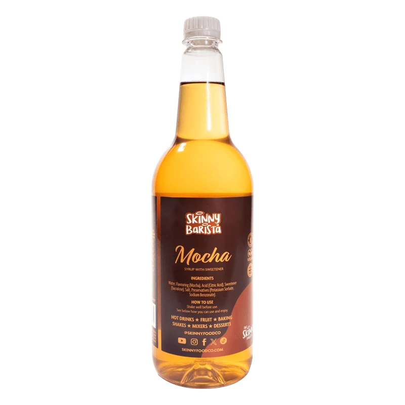 Skinny Barista Mokka-Sirup – Kalorienfreier, zuckerfreier Skinny Coffee – 1 Liter (Limitierte Edition)