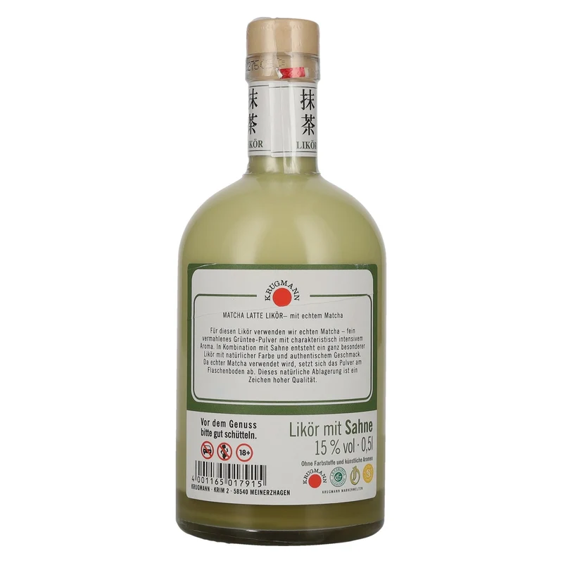 Krugmann MATCHA LATTE Likör mit Sahne 15% Vol. 0,5l