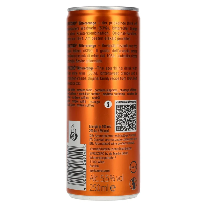 Sprizzerò Sprizz Bitterorange 5,5% Vol. 0,25l Dose Pfand