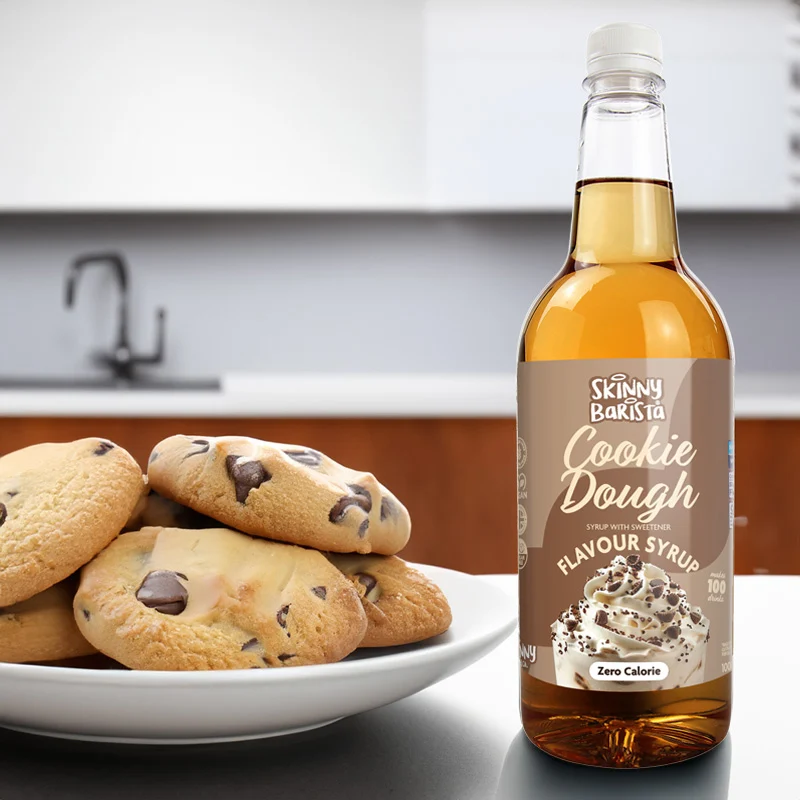 Skinny Barista Sirup mit Cookie-Dough-Geschmack – Kalorienfreier, zuckerfreier Skinny Coffee – 1 Liter