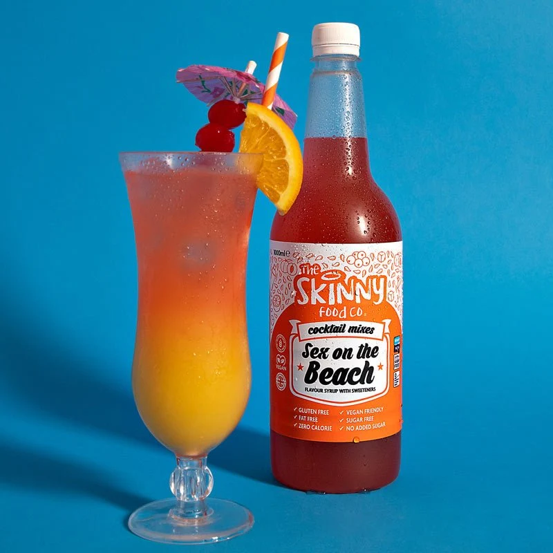 (Abverkauf, Mindesthaltbarkeitsdatum überschritten: 26. Februar) Sex on the Beach Zuckerfreier Skinny Cocktailmixer – 1 Liter