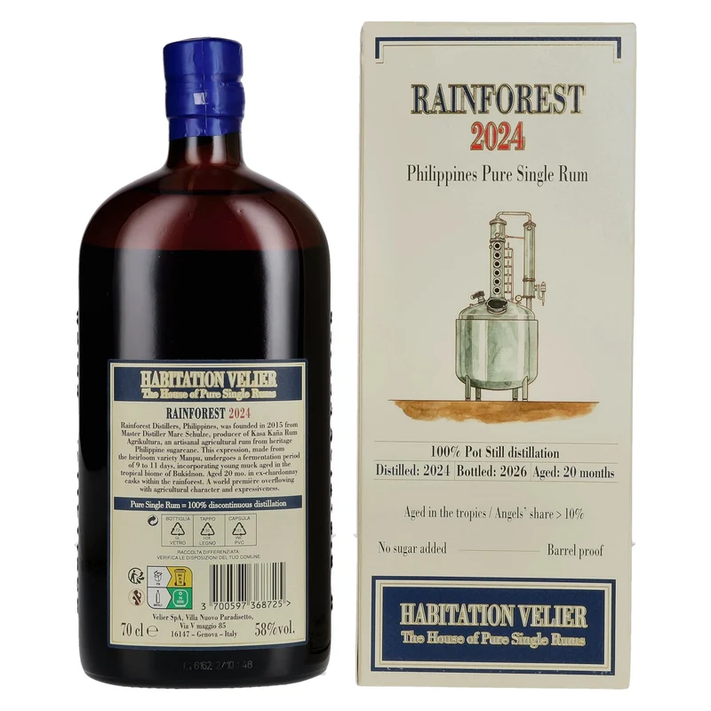 Habitation Velier RAINFOREST Philippines Pure Single Rum 2024 58% Vol. 0,7l in Geschenkbox