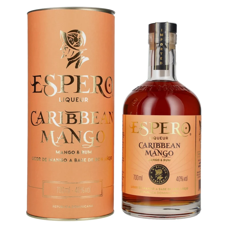 Ron Espero Caribbean Mango & Rum Liqueur 40% Vol. 0,7l in Geschenkbox