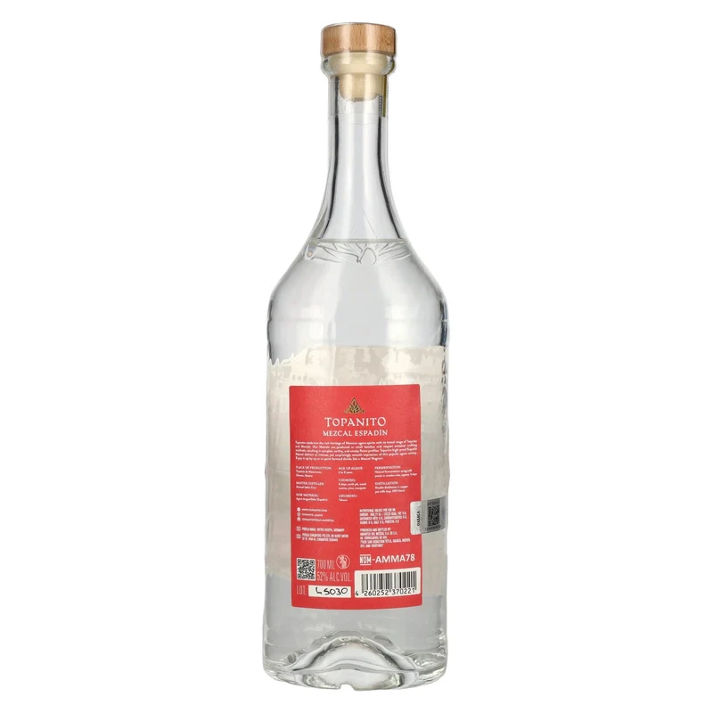 Topanito Mezcal Artesanal Blanco 100% Mague Espadín 52% Vol. 0,7l
