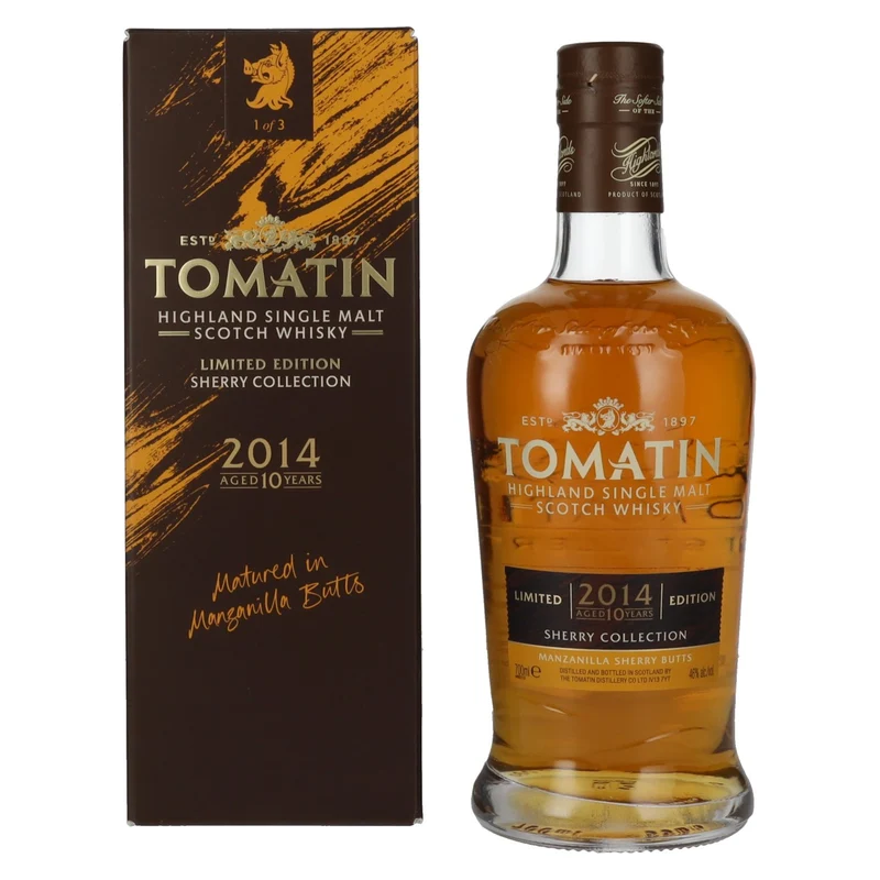 Tomatin 10 Years Old SHERRY COLLECTION Manzanilla Sherry Butts Limited Edition 2014 46% Vol. 0,7l in Geschenkbox