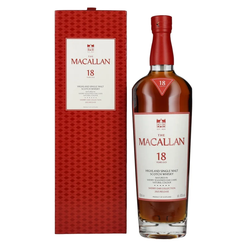 The Macallan 18 Years Old SHERRY OAK CASK 2025 43% Vol. 0,7l in Geschenkbox
