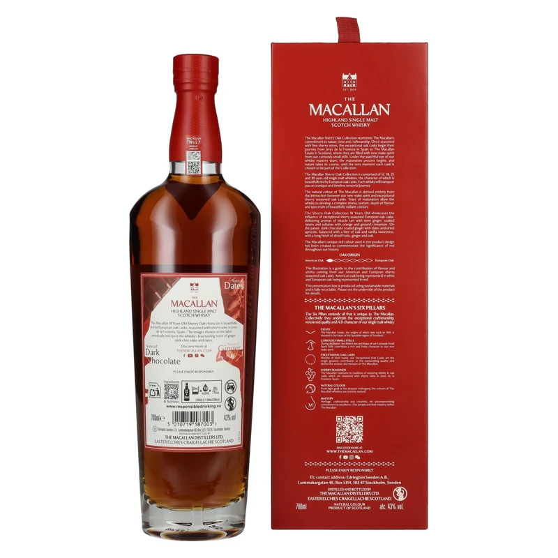 The Macallan 18 Years Old SHERRY OAK CASK 2025 43% Vol. 0,7l in Geschenkbox