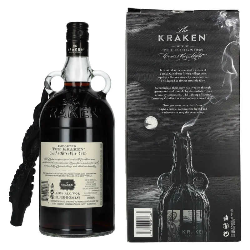 The Kraken Black Spiced 40% Vol. 1l in Geschenkbox mit Kerze