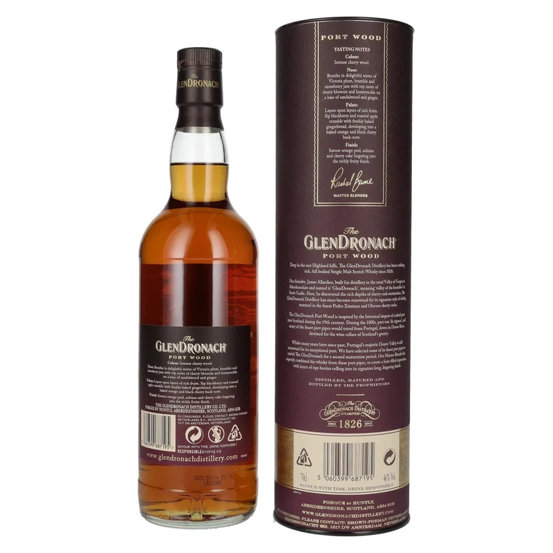 The GlenDronach PORT WOOD Highland Single Malt 46% Vol. 0,7l in Geschenkbox
