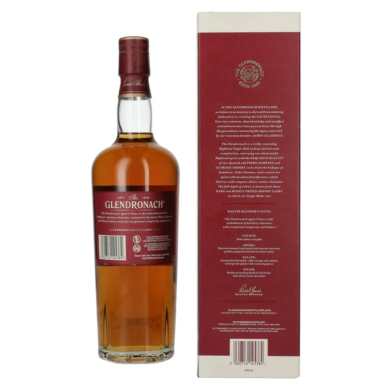 The GlenDronach 12 Years Old SHERRY CASK MATURED Highland Single Malt 43% Vol. 0,7l in Geschenkbox