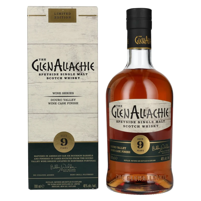 The GlenAllachie 9 Years Old DOURO VALLEY WINE CASK FINISH Limited Edition 48% Vol. 0,7l in Geschenkbox