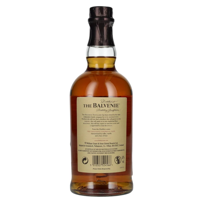 The Balvenie 14 Years Old Caribbean Cask Finish 43% Vol. 0,7l in Geschenkbox mit 2 Gläsern