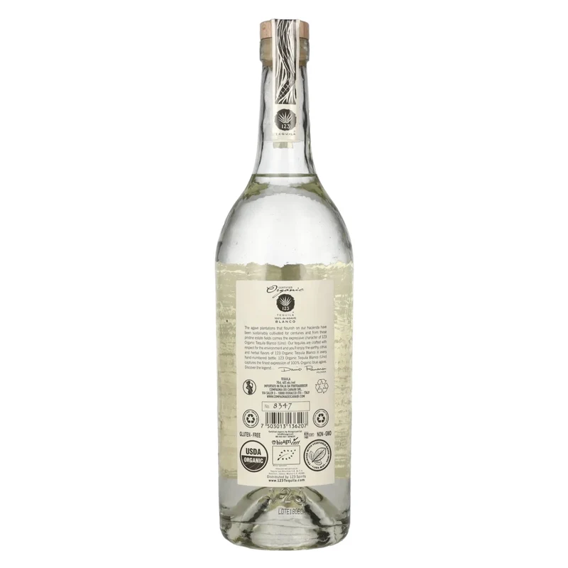 Tequila 123 UNO Blanco 100% de Agave Organic 40% Vol. 0,7l