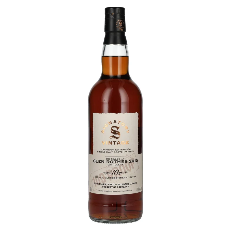 Signatory Vintage 100 Proof Edition GLEN ROTHES 10 Years Old Single Malt #50 2015 57,1% Vol. 0,7l