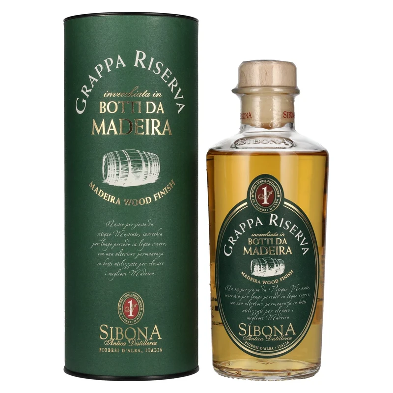 Sibona GRAPPA RISERVA Botti da MADEIRA 40% Vol. 0,5l in Geschenkbox