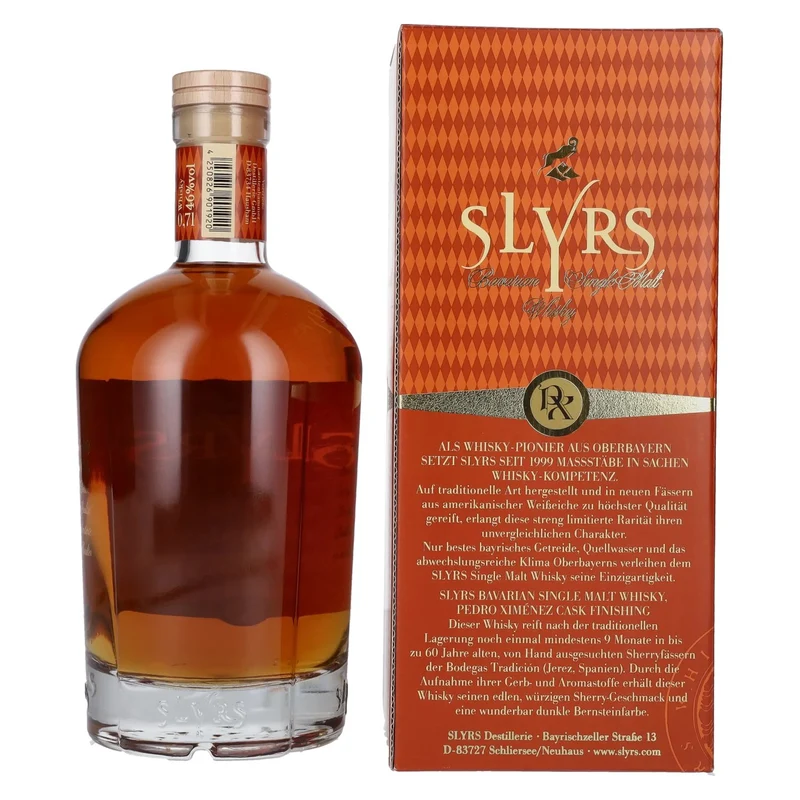 Slyrs Single Malt Whisky Pedro Ximénez Cask Finish 46% Vol. 0,7l in Geschenkbox