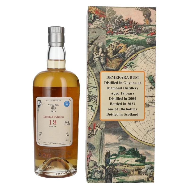Silver Seal DEMERARA DIAMOND Rum 18 Years Old 2004 55,1% Vol. 0,7l in Geschenkbox