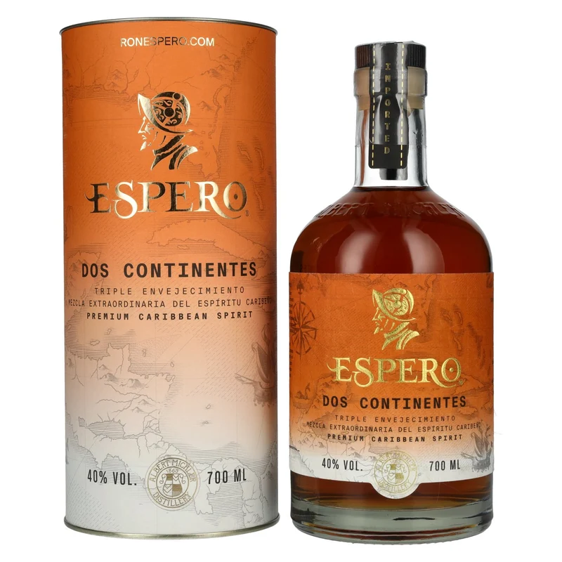 Ron Espero Dos Continentes Premium Caribbean Spirit 40% Vol. 0,7l in Geschenkbox