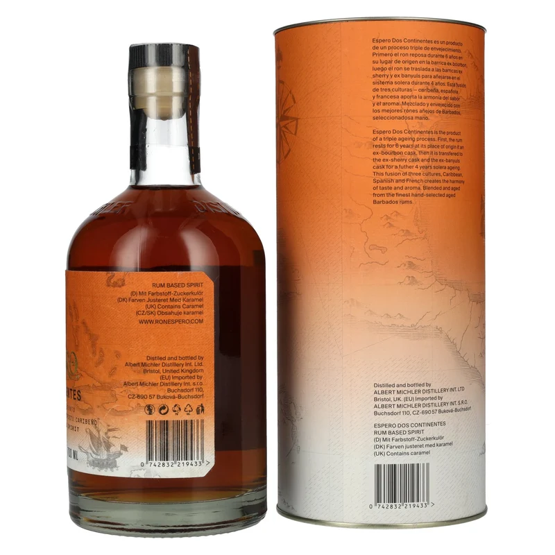 Ron Espero Dos Continentes Premium Caribbean Spirit 40% Vol. 0,7l in Geschenkbox