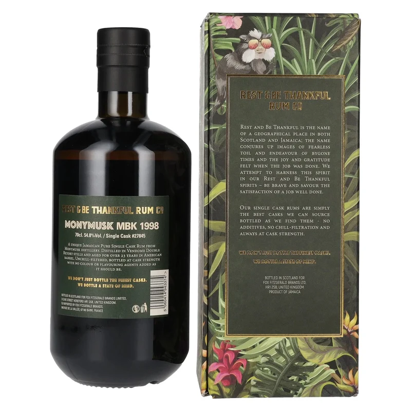 Rest & Be Thankful MONYMUSK 23 Years Old Pure Single Jamaican Rum 1998 54,8% Vol. 0,7l in Geschenkbox