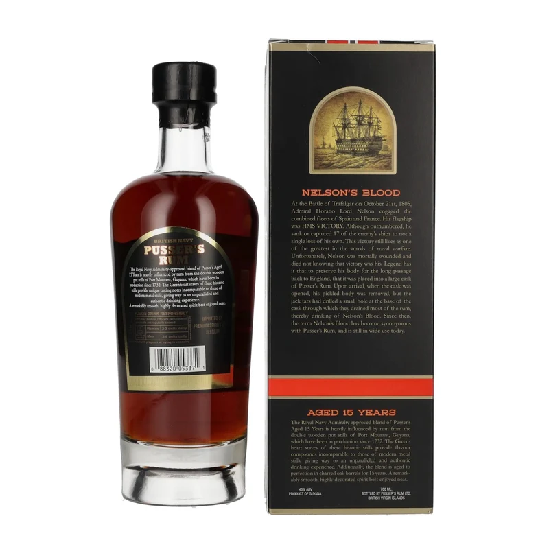 Pusser's 15 Years Old 40% Vol. 0,7l in Geschenkbox