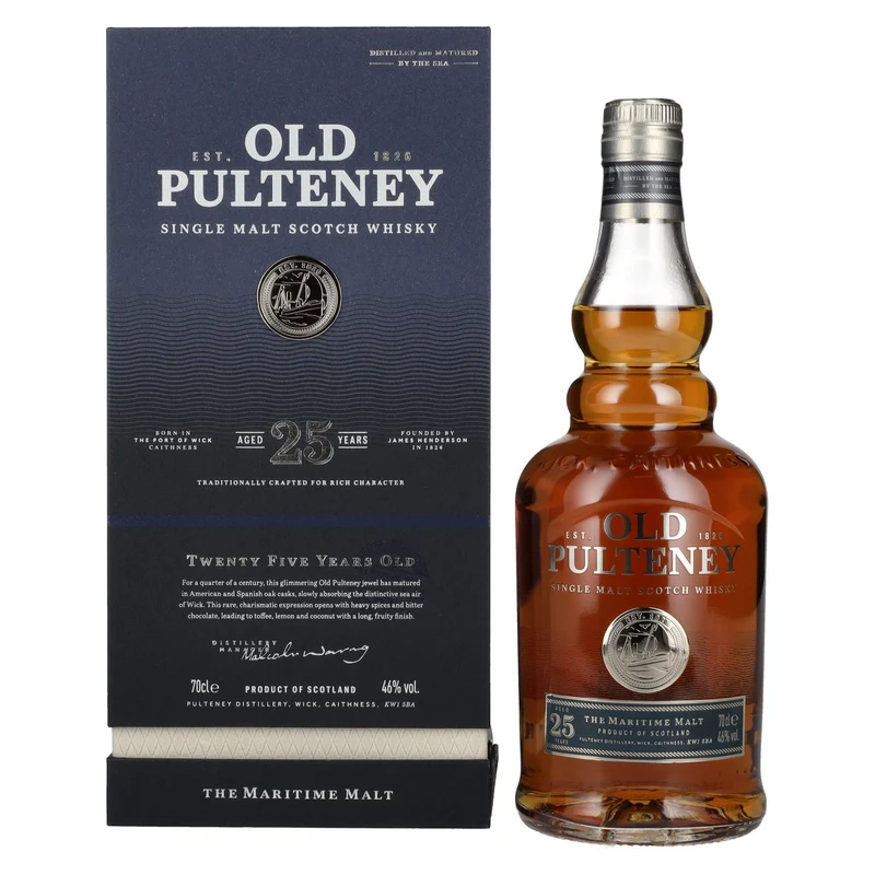 Old Pulteney 25 Years Old Single Malt Scotch Whisky 46% Vol. 0,7l in Geschenkbox