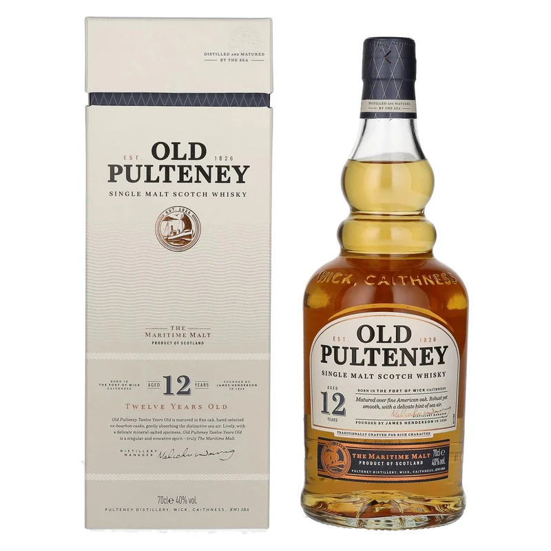 Old Pulteney 12 Years Old Single Malt Scotch Whisky 40% Vol. 0,7l in Geschenkbox