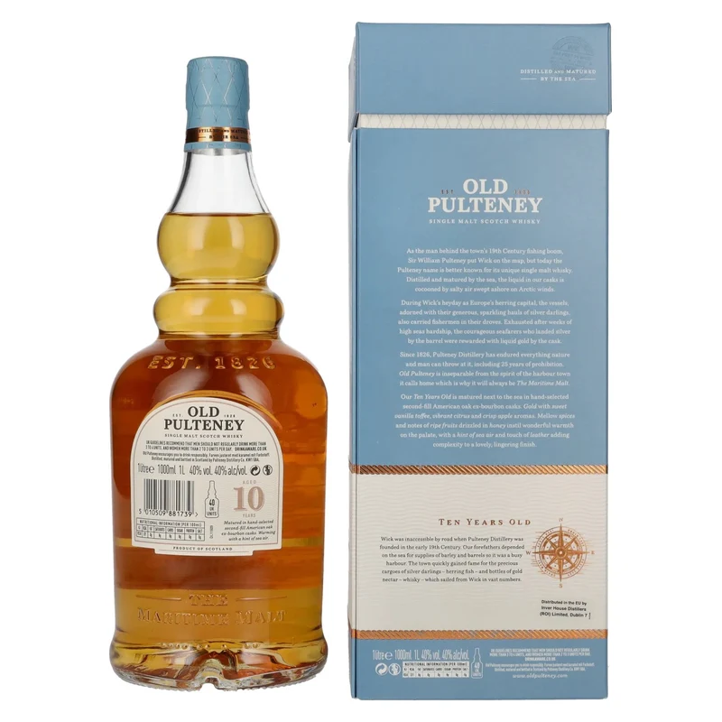 Old Pulteney 10 Years Old Single Malt TRAVELLER'S EXCLUSIVE 40% Vol. 1l in Geschenkbox