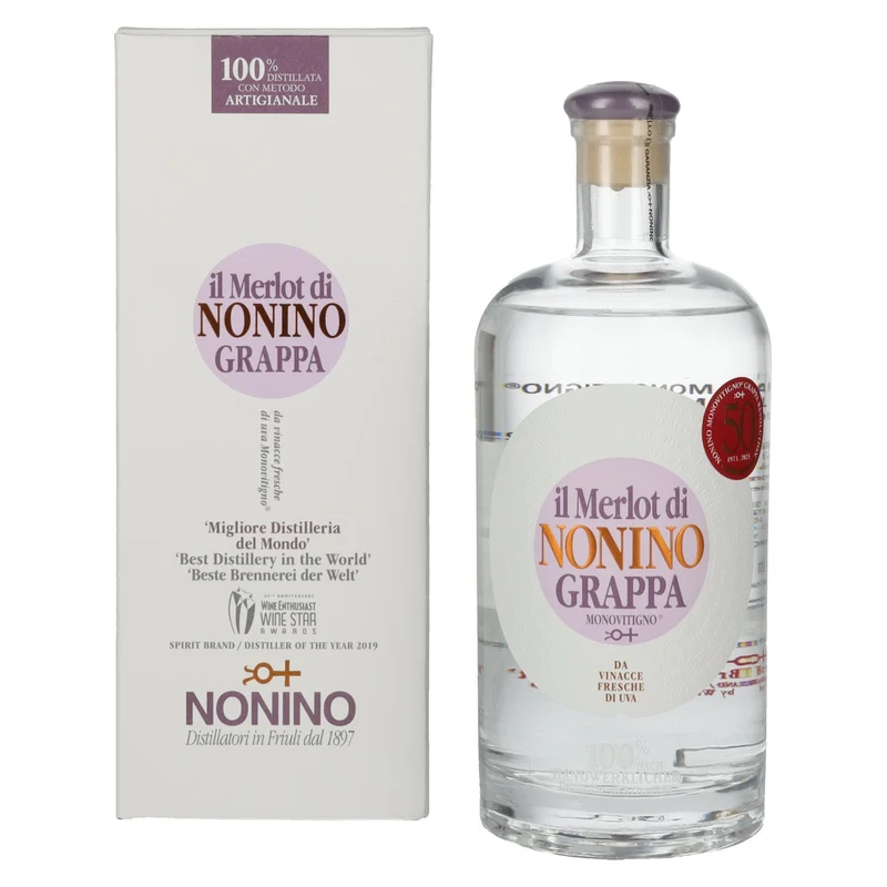 Nonino Grappa Monovitigno il Merlot 41% Vol. 0,7l in Geschenkbox