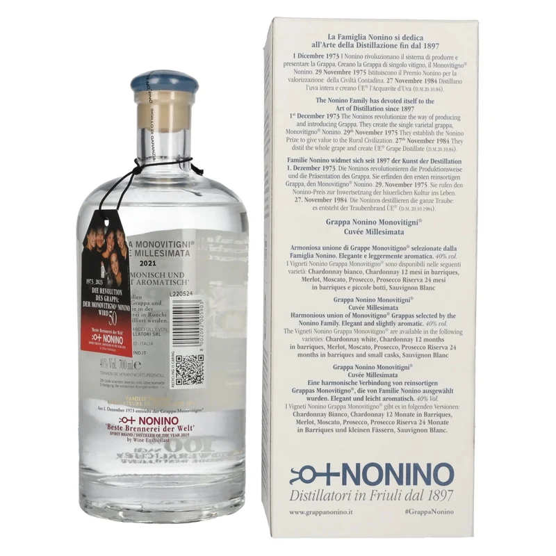 Nonino Grappa Millesimata Cuvée 40% Vol. 0,7l in Geschenkbox